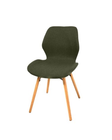 Chaise en tissu et chêne vert