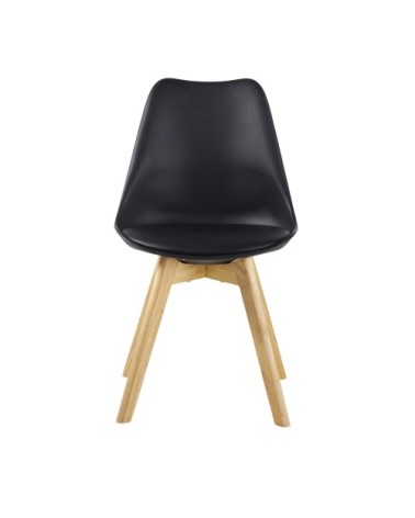 Chaise style scandinave noir ébène et hévéa