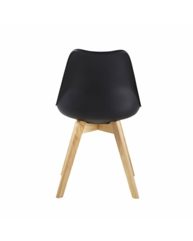 Chaise style scandinave noir ébène et hévéa