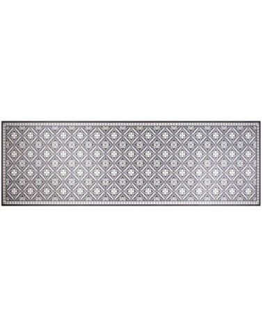 Tapis en vinyle motifs carreaux de ciment gris et blancs 60x199
