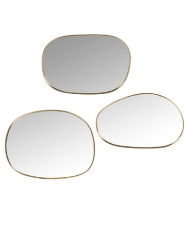 Miroirs organiques dorés (x3) 31x40