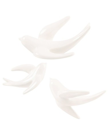 Hirondelles en dolomite blanche (x3) 16x7