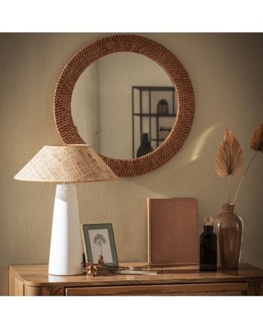 Flacon déco en verre teinté marron avec bouchon doré