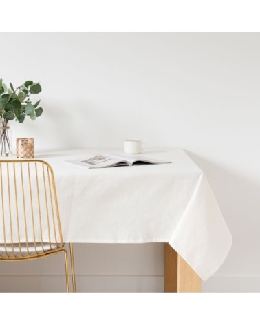 Nappe en coton biologique tissé écru et doré 170X310