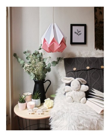 Suspension origami bicolore en papier taille M