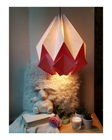 Suspension origami bicolore en papier taille L
