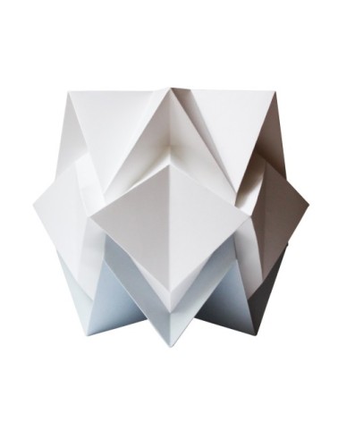 Lampe de table origami bicolore en papier taille S