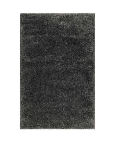 Tapis uni à poils longs gris foncé pour salon, chambre 170x120