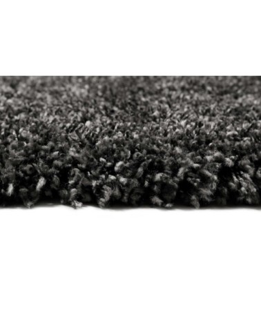 Tapis uni à poils longs gris foncé pour salon, chambre 170x120