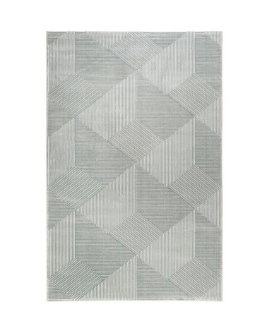 Tapis motif géométrique relief vert beige 170x120