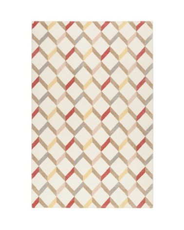 Tapis esprit déco scandinave ras multicolore tons chauds 290x200