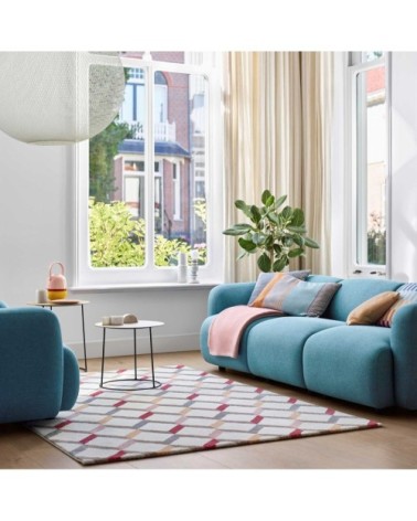 Tapis esprit déco scandinave ras multicolore tons chauds 290x200