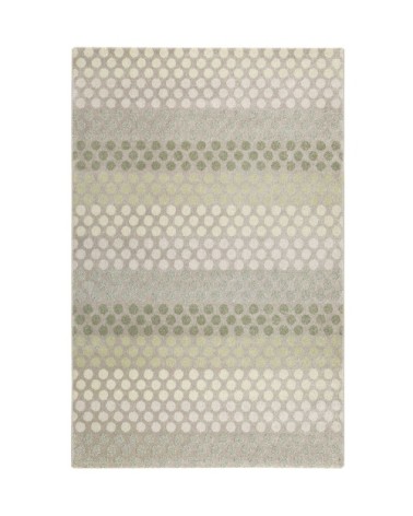 Tapis motif pois à poils courts  vert/gris pour salon, chambre 200x133