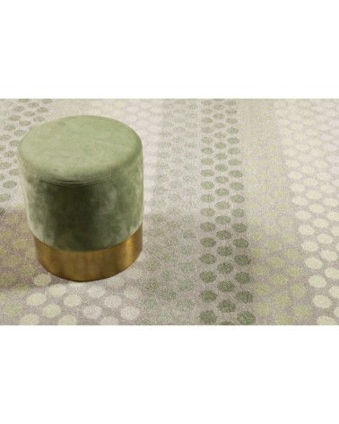 Tapis motif pois à poils courts  vert/gris pour salon, chambre 200x133