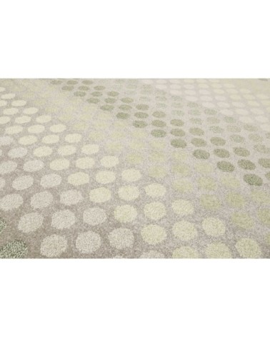 Tapis motif pois à poils courts  vert/gris pour salon, chambre 200x133