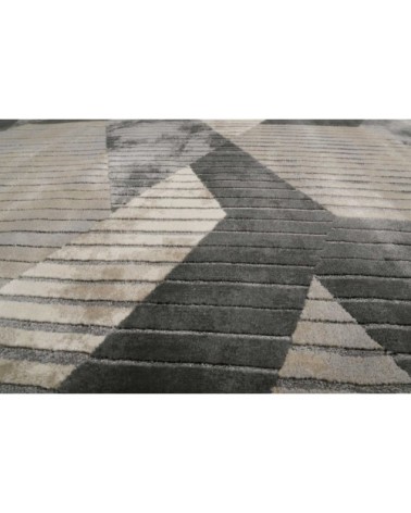 Tapis motif effet 3D relief tons de gris pour salon/ chambre 200x133