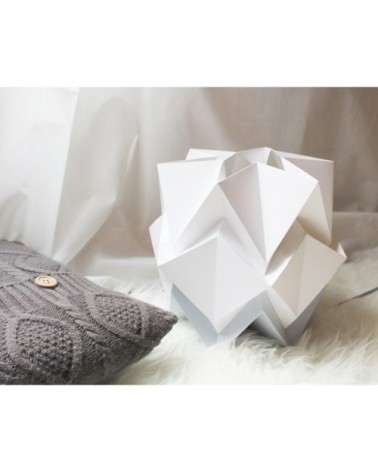 Lampe de table origami bicolore en papier taille M