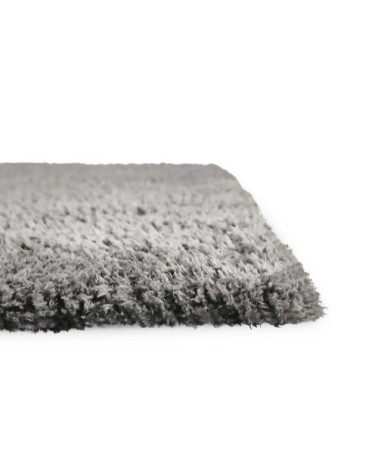 Tapis uni très doux à mèches très hautes gris anthracite 170x120