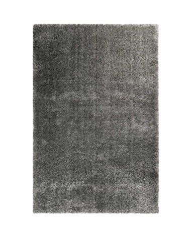 Tapis uni très doux à mèches très hautes gris anthracite 200x133