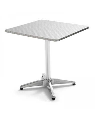 Table carrée en aluminium gris