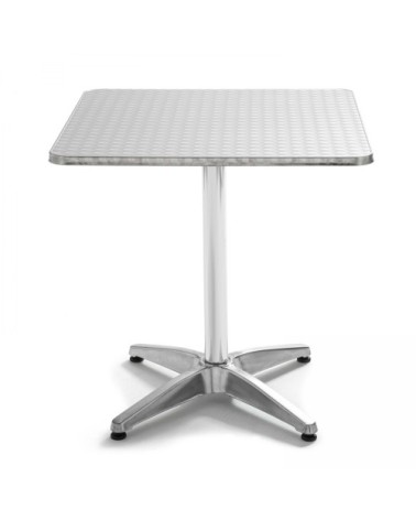 Table carrée en aluminium gris