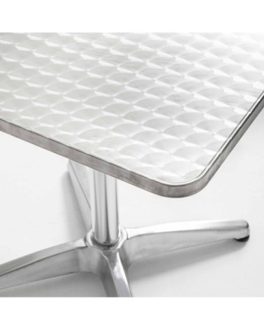 Table carrée en aluminium gris