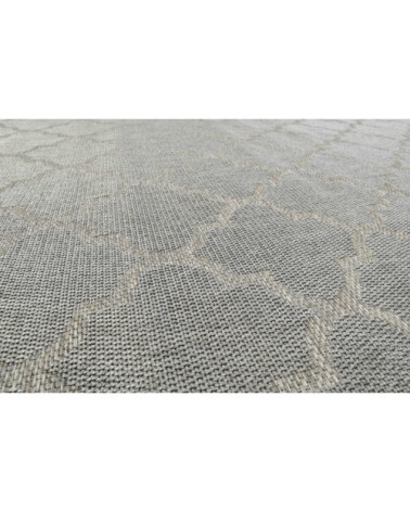 Tapis extérieur gris motif oriental beige pour entrée, jardin 225x160