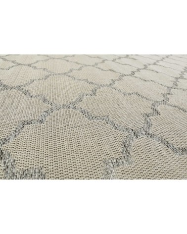 Tapis exterieur beige motif oriental gris 225x160