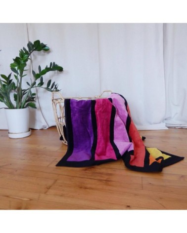 Serviette de plage éponge velours muticolore  happy chic 100 x 175