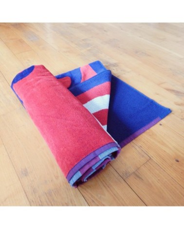 Serviette de plage éponge velours rouge lunan 86 x 160