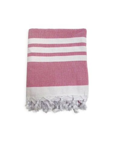 Fouta doublée éponge Kandara Fuchsia 140x180 340g/m²