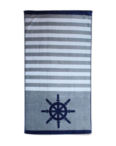 Serviette de plage éponge velours gris salthouse 86 x 160