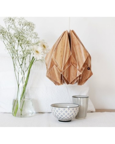 Suspension origami en ecowood et papier taille M