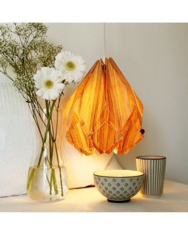Suspension origami en ecowood et papier taille M