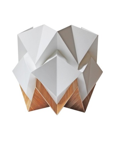 Lampe de table origami ecowood et papier taille M