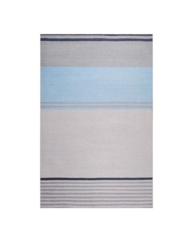 Tapis rayé design en polyester bleu 120x170