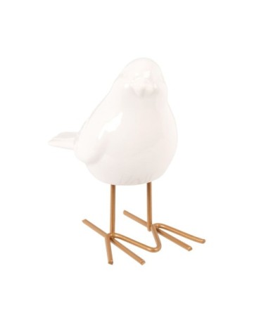 Statuette moineau en porcelaine blanche H11