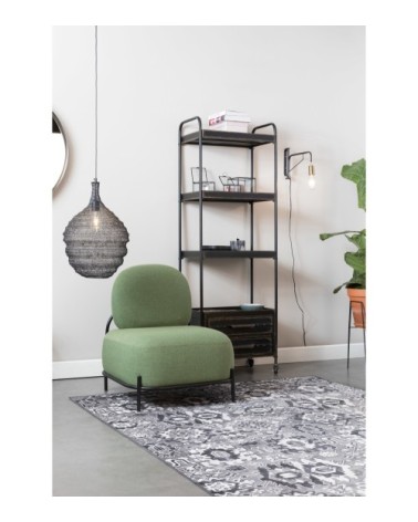 Fauteuil lounge en tissu vert