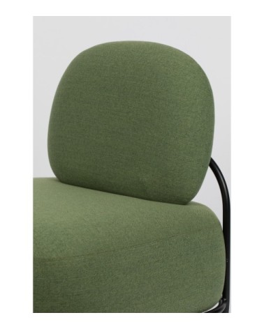 Fauteuil lounge en tissu vert