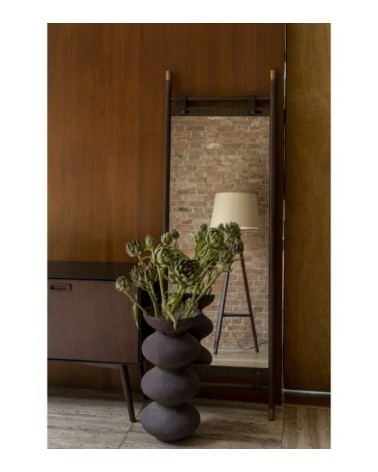 Miroir sur pied vintage marron