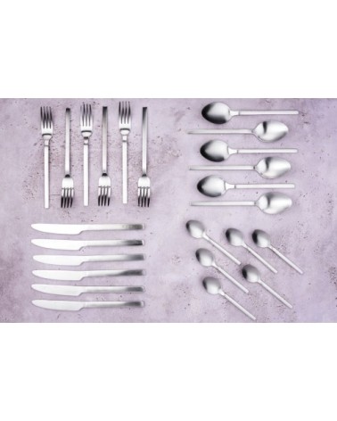 Lot de 24 couverts de table en inox argent
