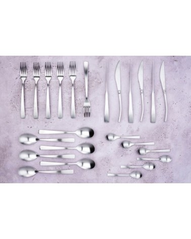 Lot de 24 couverts de table en inox argent