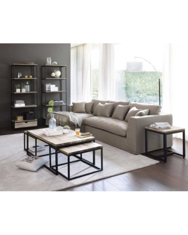 Tables gigognes industrielles en bois de sapin massif et métal