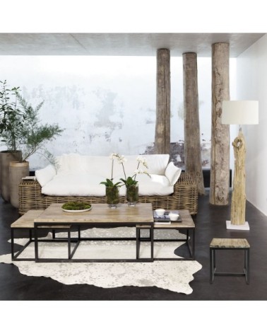 Tables gigognes industrielles en bois de sapin massif et métal