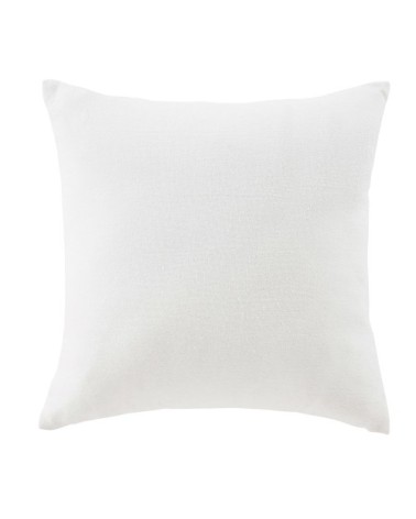 Coussin en coton écru avec broderies vertes 45x45