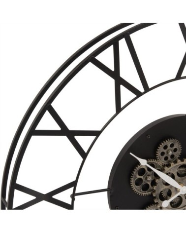 Horloge perpétuelle à rouages en métal noir D70