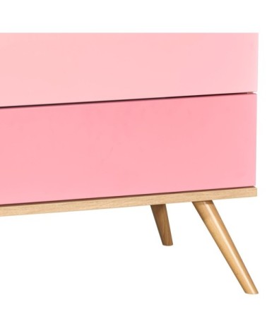 Commode 1 porte 3 tiroirs 95x115x50cm en Bois Rose