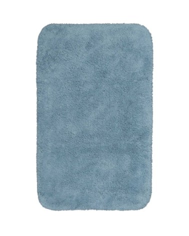 Tapis de bain doux bleu coton 60x100
