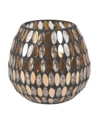 Lumignon mosaïque en verre ambré