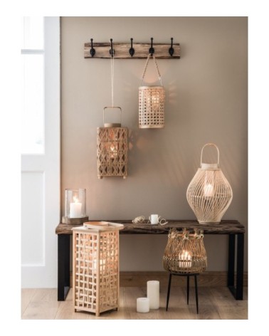 Patère 5 crochets en chêne et métal